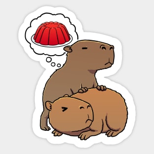 Capybara hungry for Red Jello Sticker